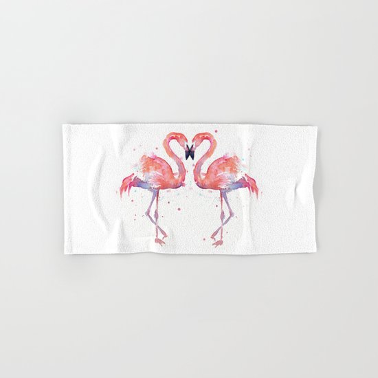 Pink Flamingo Love Two Flamingos Hand & Bath Towel