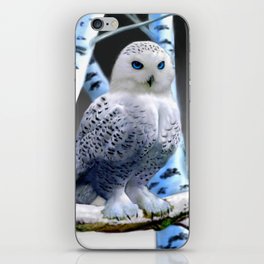 Blue-eyed Snow Owl iPhone Skin