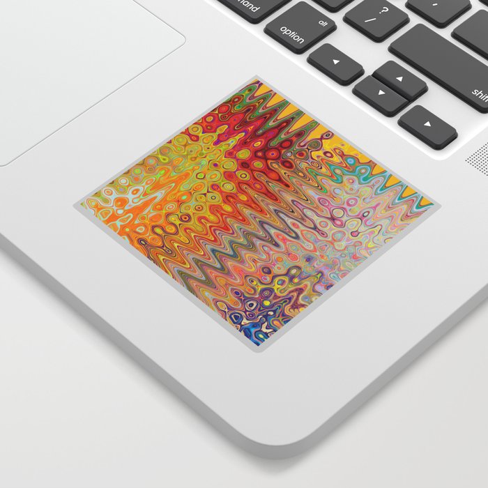Bright Yellow Psychedelic Abstract Pattern Sticker