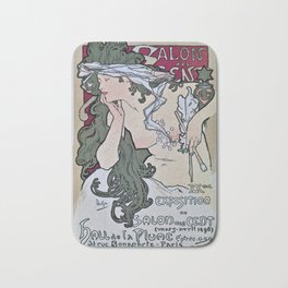 March April 1896 20th Salon des 100 Art Expo Paris France Bath Mat | Vintage, Salonofthe100, Aap, Advertisement, Mucha, Alphonse, Advertising, Collectors, Exhibition, Artnouveau 