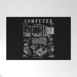 Computer Gamer Geek Vintage IT PC Hardware Patent Print Welcome Mat