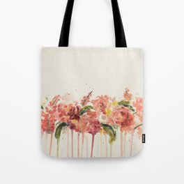 Dripping Pink Flowers Tote Bag
