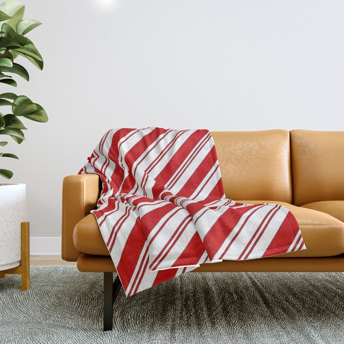 Candy cane shop throw blanket