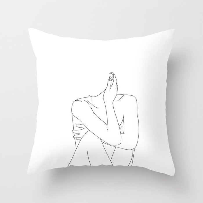 Nude life drawing figure - Celina Throw Pillow