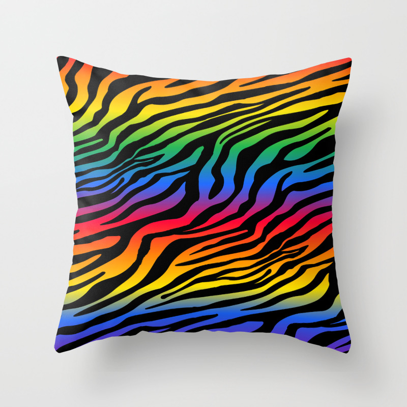 Zazzy Zebras Rainbow Throw Pillow By Xargde Society6