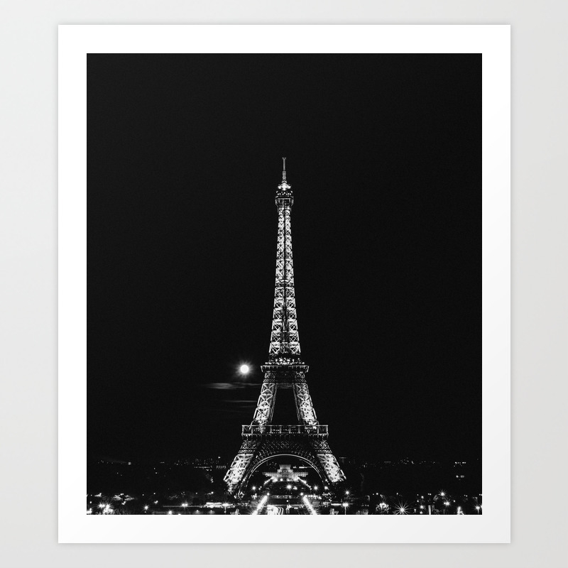 Tour Eiffel Noir Et Blanc Art Print By Sirawish S Society6