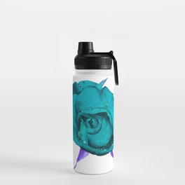 turquoise rose Water Bottle