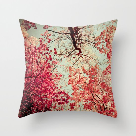 Autumn Inkblot Throw Pillow