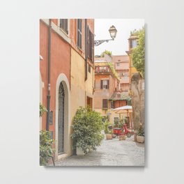 Street In Rome Photo | Travel Photography In Italy Art Print | Colorful Trastevere Houses Metal Print | Photo, Italy, Trastevere, Rome, Italian, Color, Travel, Home, Digital, Plants 