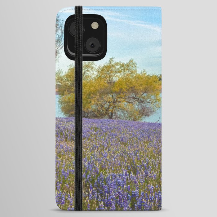 Lake Folsom Lupines pano iPhone Wallet Case