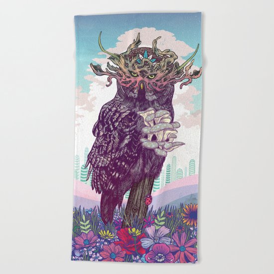 Journeying Spirit (Owl) Beach Towel