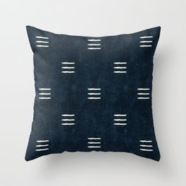triple dash - dark blue Throw Pillow