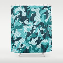 Green camouflage pattern Shower Curtain