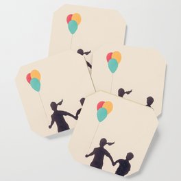 Girl And Boy With Balloons Coaster
