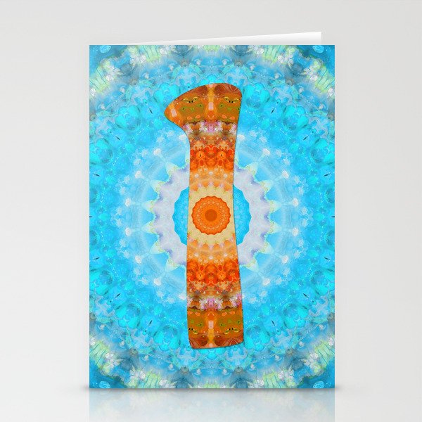 Colorful Lucky Number One 1 Mandala Art Stationery Cards