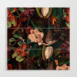 FLORAL AND BIRDS XIV Wood Wall Art