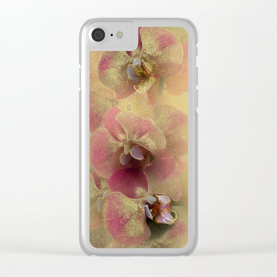 The mystery of orchid(gold). Clear iPhone Case
