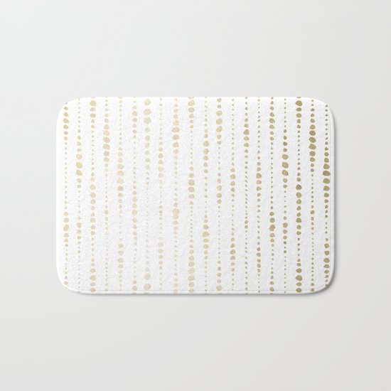 NYC Nights Gold Polka Dot Stripes Bath Mat