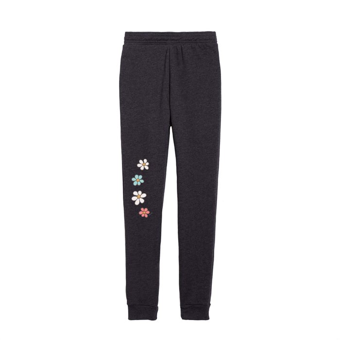 Happy Daisy Pattern, Cute and Fun Smiling Colorful Daisies Kids Joggers