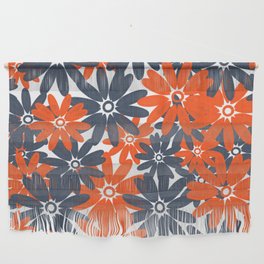 Retro Independence Day Flowers Red White And Blue Wall Hanging