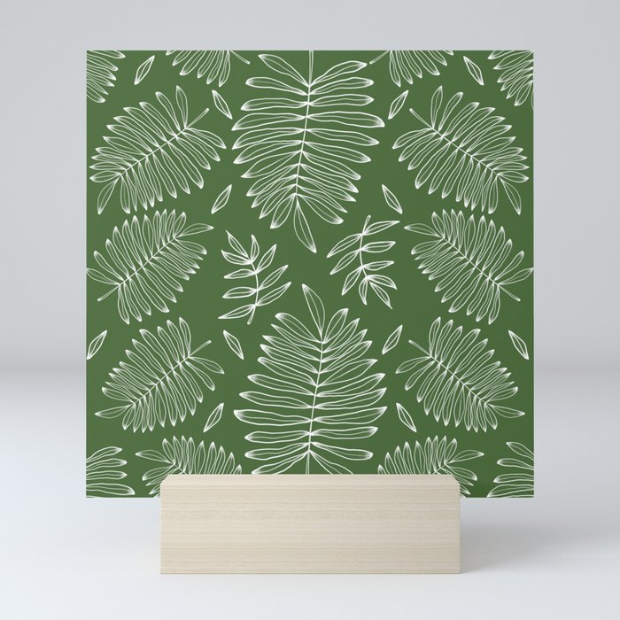 Tropical leaf pattern Mini Art Print