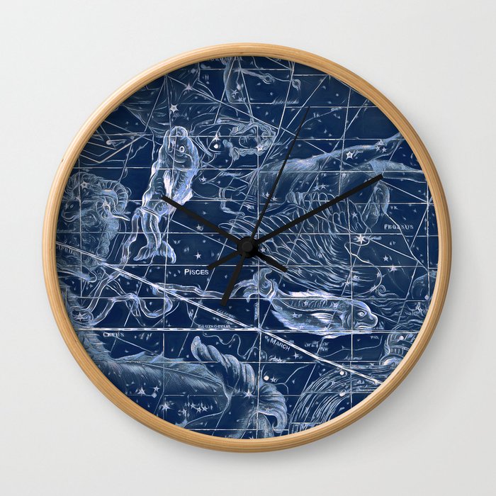 Pisces sky star map Wall Clock