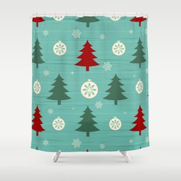 Christmas Pattern Retro Tree Bauble Shower Curtain