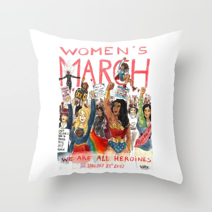 Women's March 2017 Throw Pillow