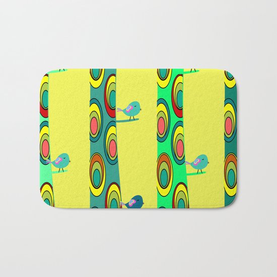 Birds in trees Bath Mat