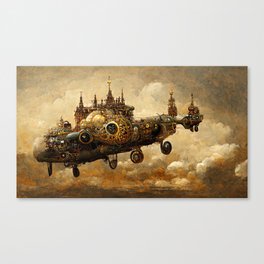 Steampunk Flying Fortress Canvas Print