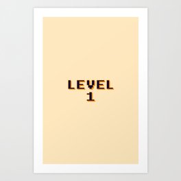 Level 1 retro pixel font light Art Print