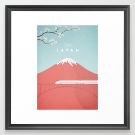 Vintage Japan Travel Poster Framed Art Print