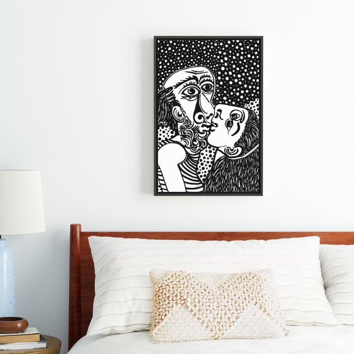 Pablo Picasso The Kiss CUBISM FRAMED CANVAS PAINTING ART PRINT WALL 487 