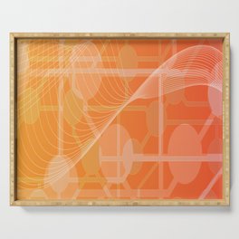 Abstract tech background design in orange. Serving Tray