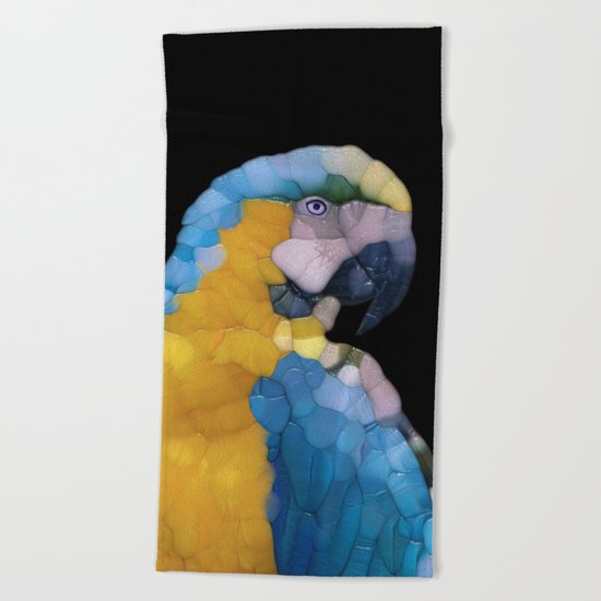 Colorful Glass Parrot Beach Towel