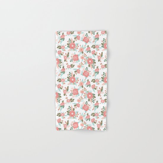 Trendy florals abstract painting gender neutral spring summer gardener gardening garden flowers Hand & Bath Towel