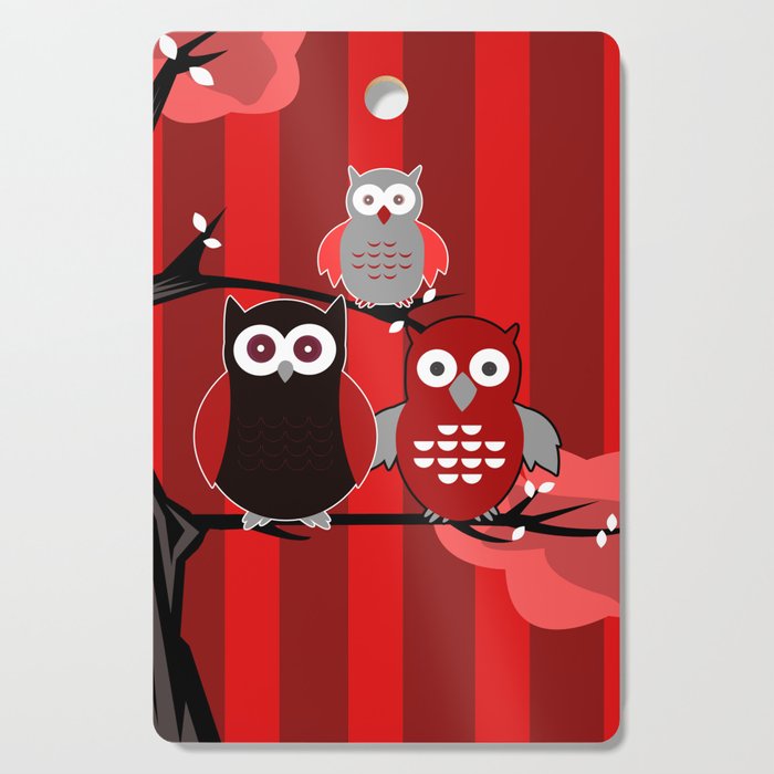 Red Owls Cutting Board