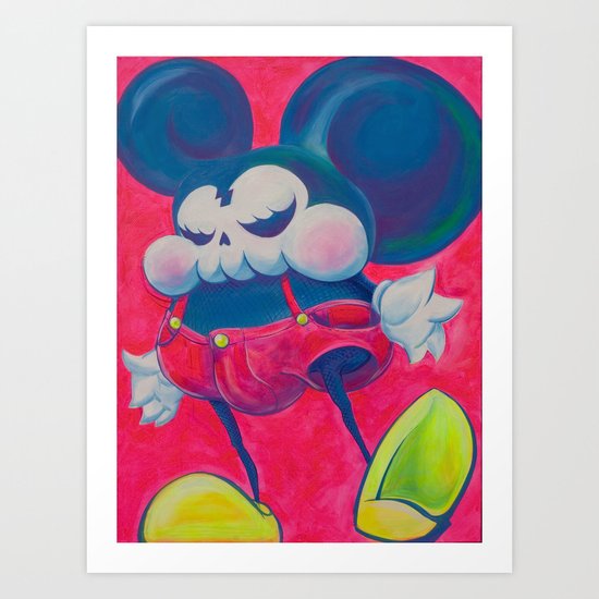 fatty skinny mickey skull Art Print