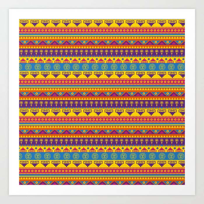 vivid mexican pattern Art Print