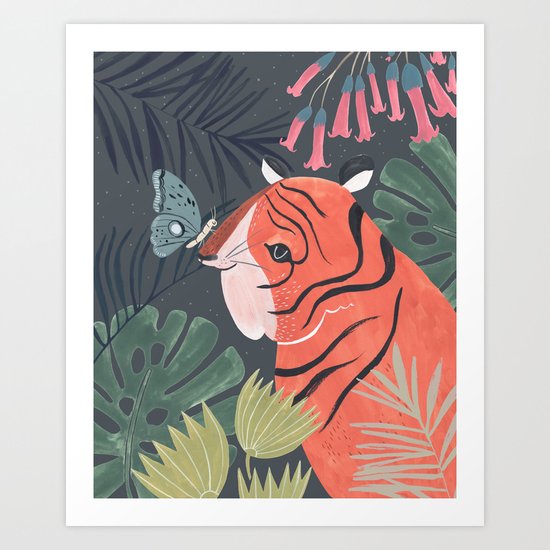 Sleepy Tiger Art Print