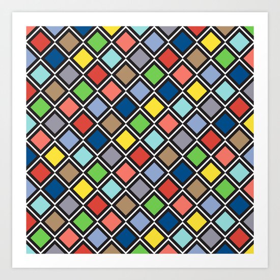Colorful Geometric Pattern III Art Print
