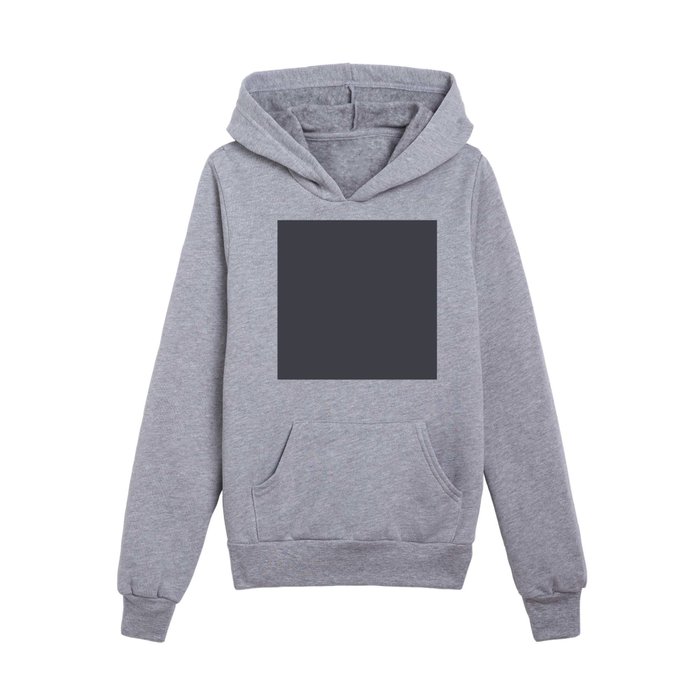 Dark Grey Solid Color Pairs Pantone Ebony 19-4104 TCX Shades of Gray Hues Kids Pullover Hoodie