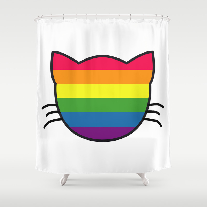 Lgbt Rainbow Flag Cat Shower Curtain By Iamjaxxis Society6