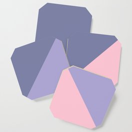07 Pink and violet triangles graphic pattern Coaster