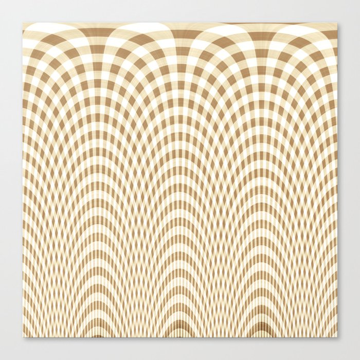 Beige and white curved squares Canvas Print