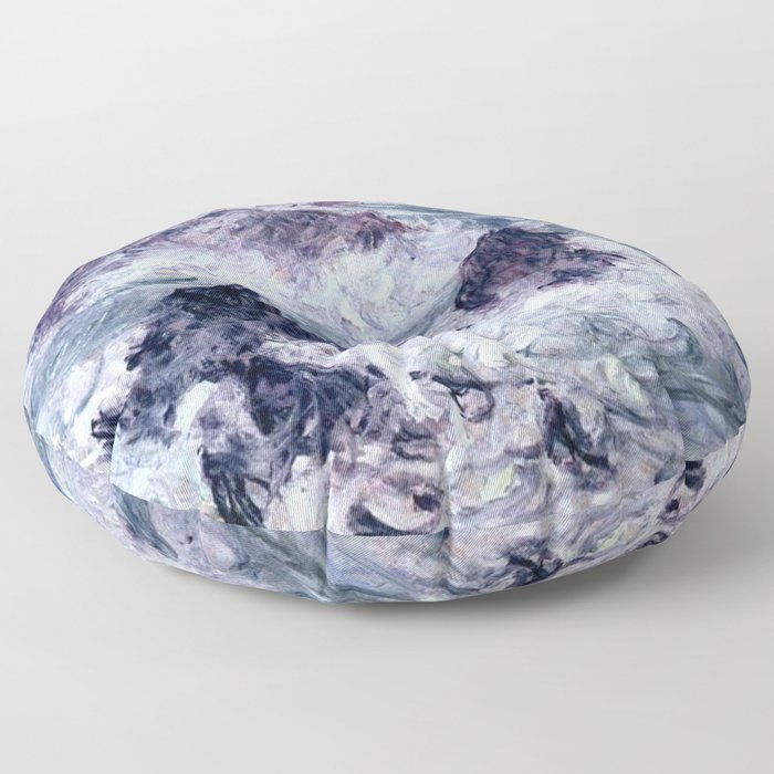 Claude Monet Storm At Belle Ile Floor Pillow