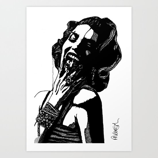 B&W Fashion Illustration - Part 2 Art Print