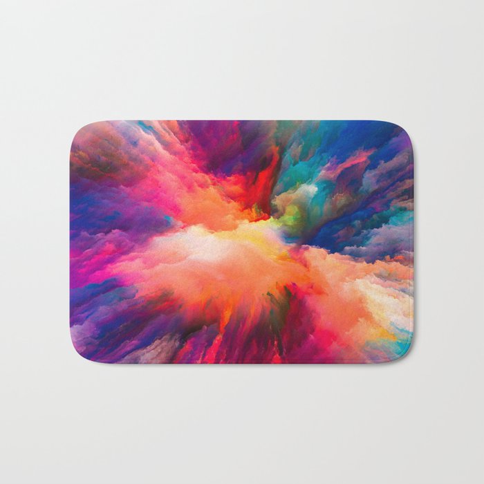 Immersive Creativity: Color Splash Fractal Paint Series Unleashing Rich Imaginative Worlds Bath Mat