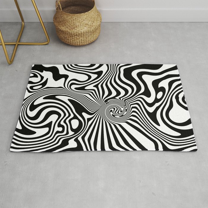 Abstract Trippy Optical Black White Art No 4 Rug By Noether Society6