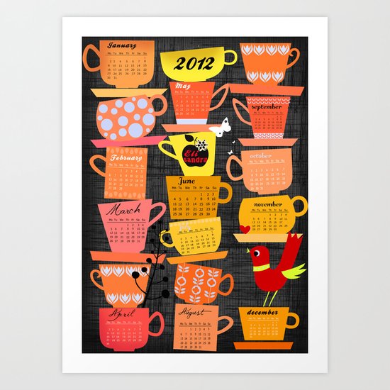 Stapled Cups Calender 2012 Art Print